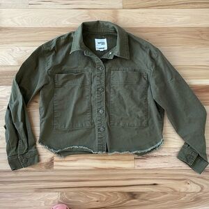 Kensie Jeans cropped jacket green size small